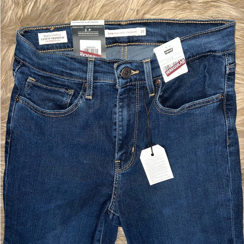 New Levi's womens 724 High Rise Slim Straight Denim Jeans Size 27 X 28 - Picture 2 of 10